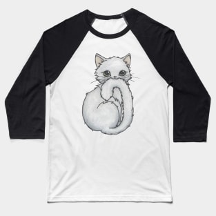 Cute Fluffy Kitten, Grey Baseball T-Shirt